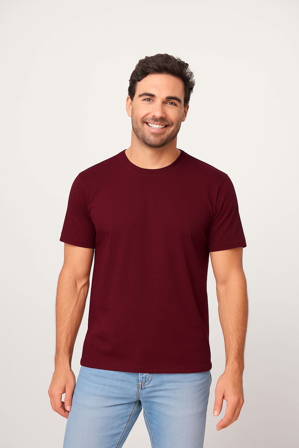 Milltex 300 Unisex Premium Cotton Lightweight Tee - Maroon