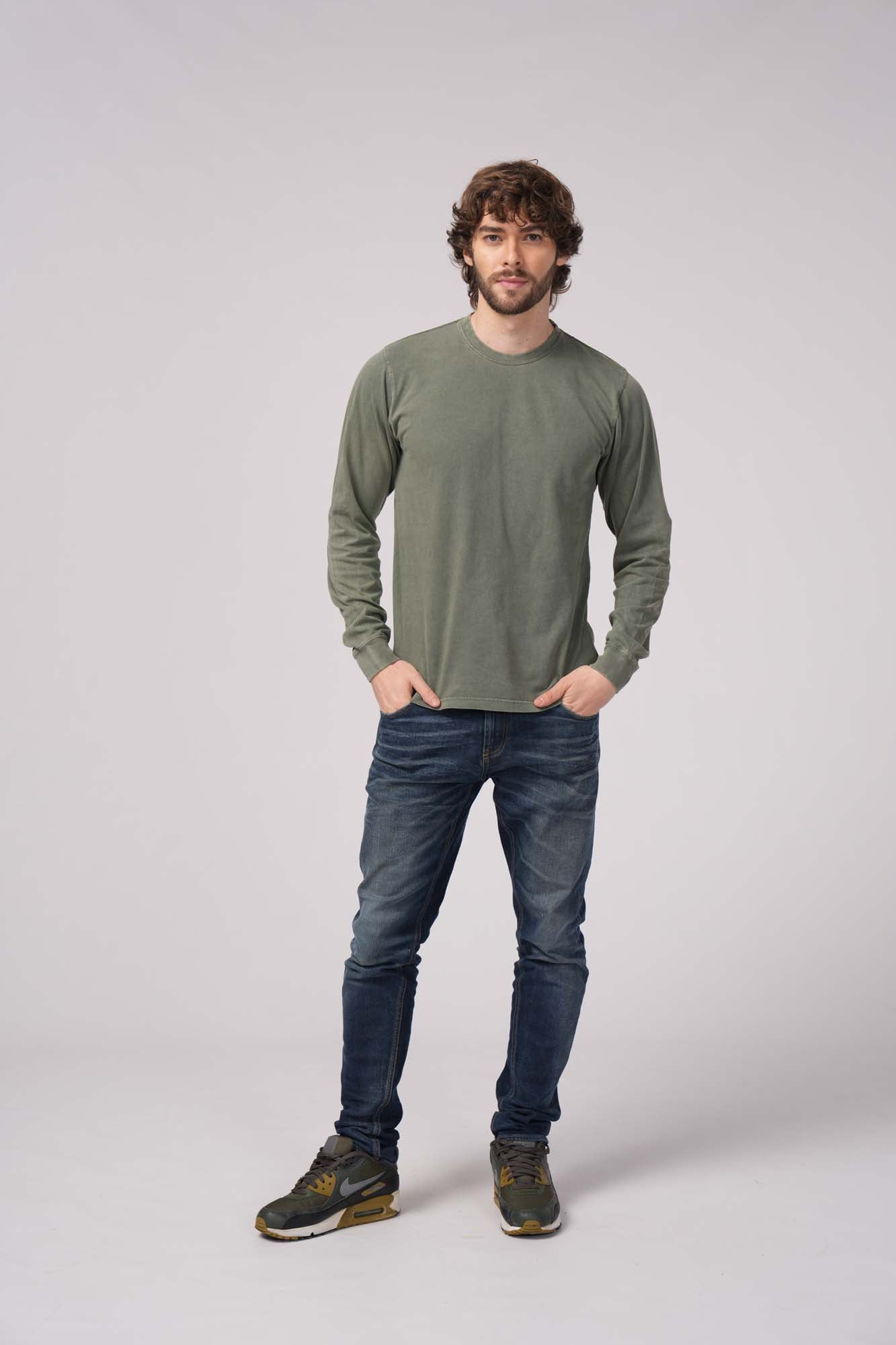 Milltex 401 Unisex Mid Weight Pigment Dyed Long Sleeve Tee
