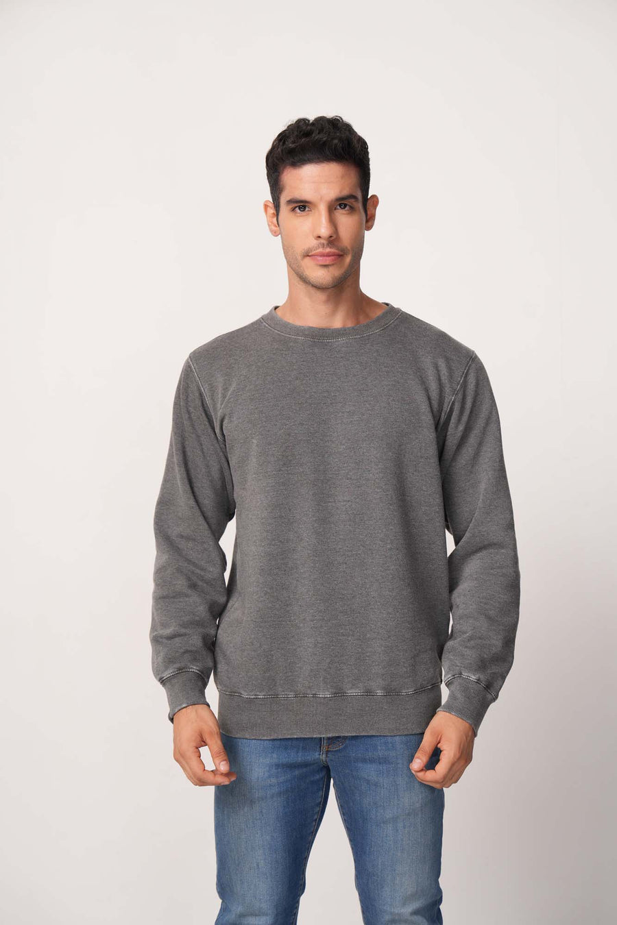 Milltex 603 Unisex Vintage Fleece Textured Crewneck Sweatshirt