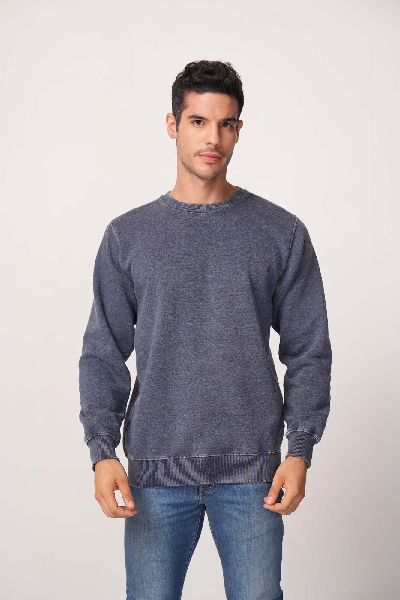 Milltex 603 Unisex Vintage Fleece Textured Crewneck Sweatshirt