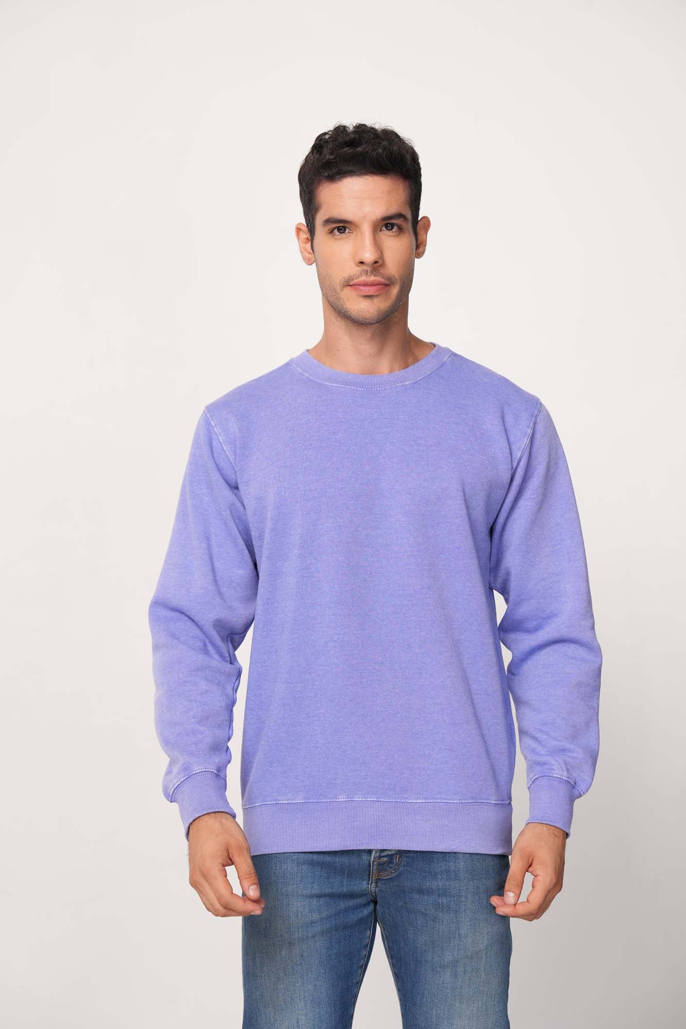 Milltex 603 Unisex Vintage Fleece Textured Crewneck Sweatshirt