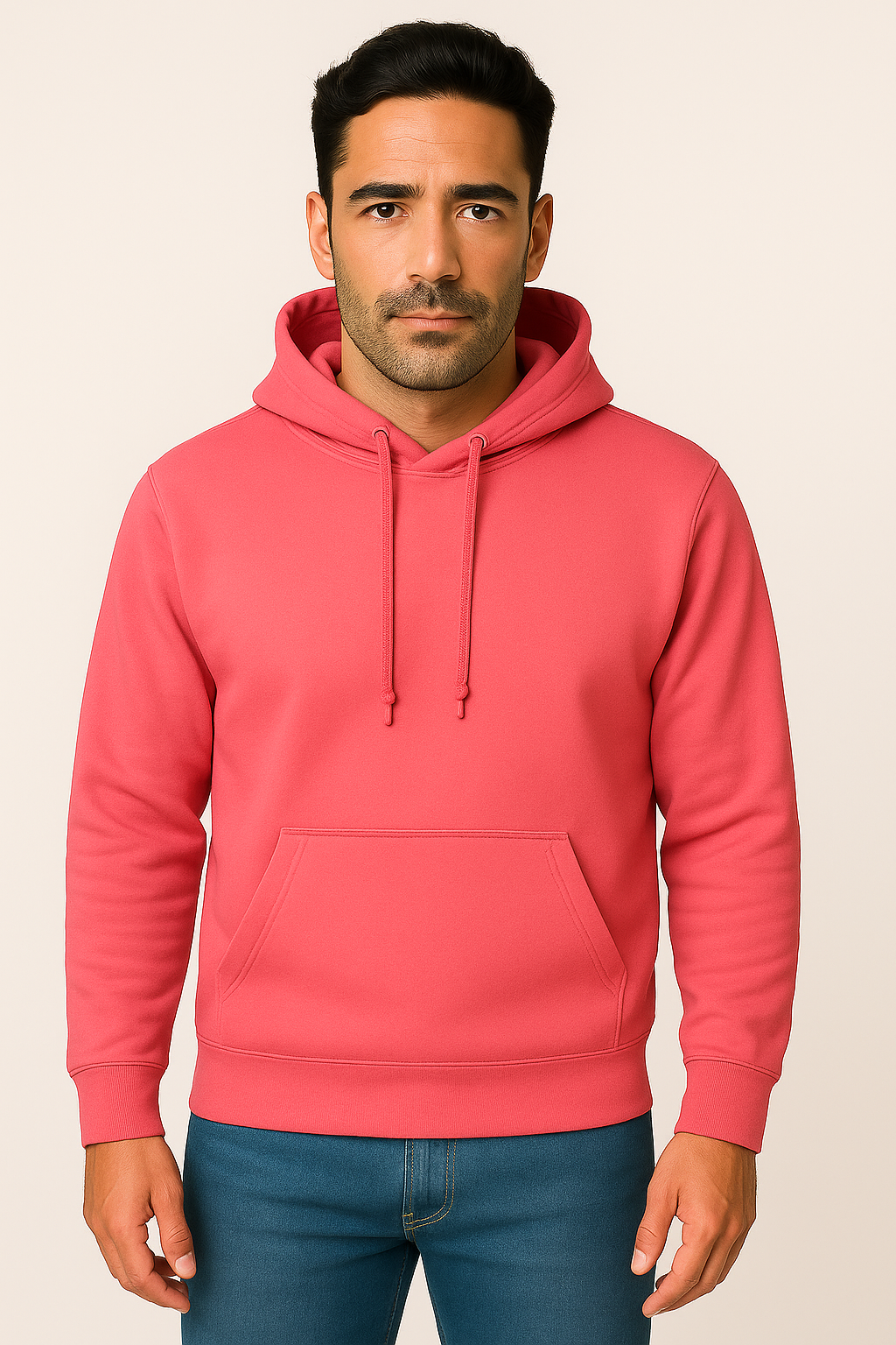Milltex 717 Unisex Mid Weight Classic Pullover Hoodie in Coral Silk Color
