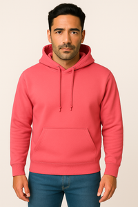Milltex 717 Unisex Mid Weight Classic Pullover Hoodie in Coral Silk Color