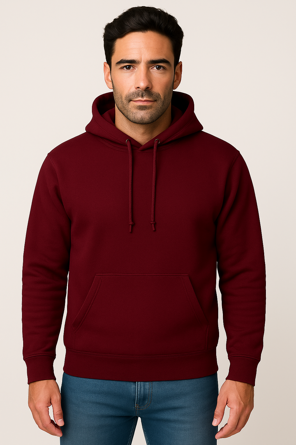Milltex 717 Unisex Mid Weight Classic Pullover Hoodie in Maroon