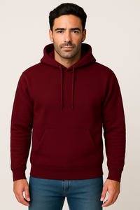 Milltex 717 Unisex Mid Weight Classic Pullover Hoodie in Maroon