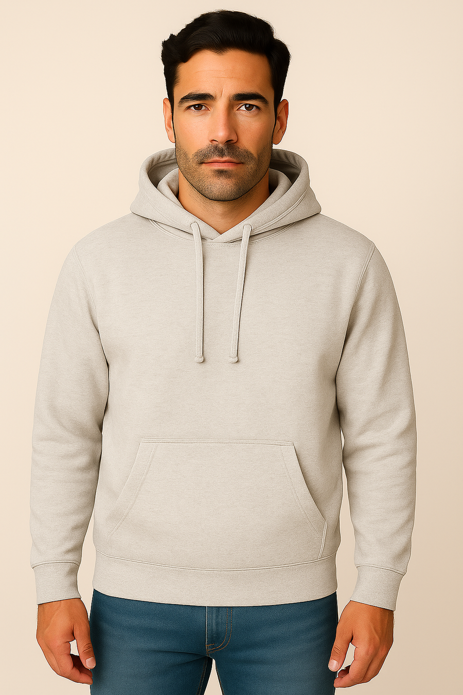 Milltex 717 Unisex Mid Weight Classic Pullover Hoodie in Oatmeal Heather