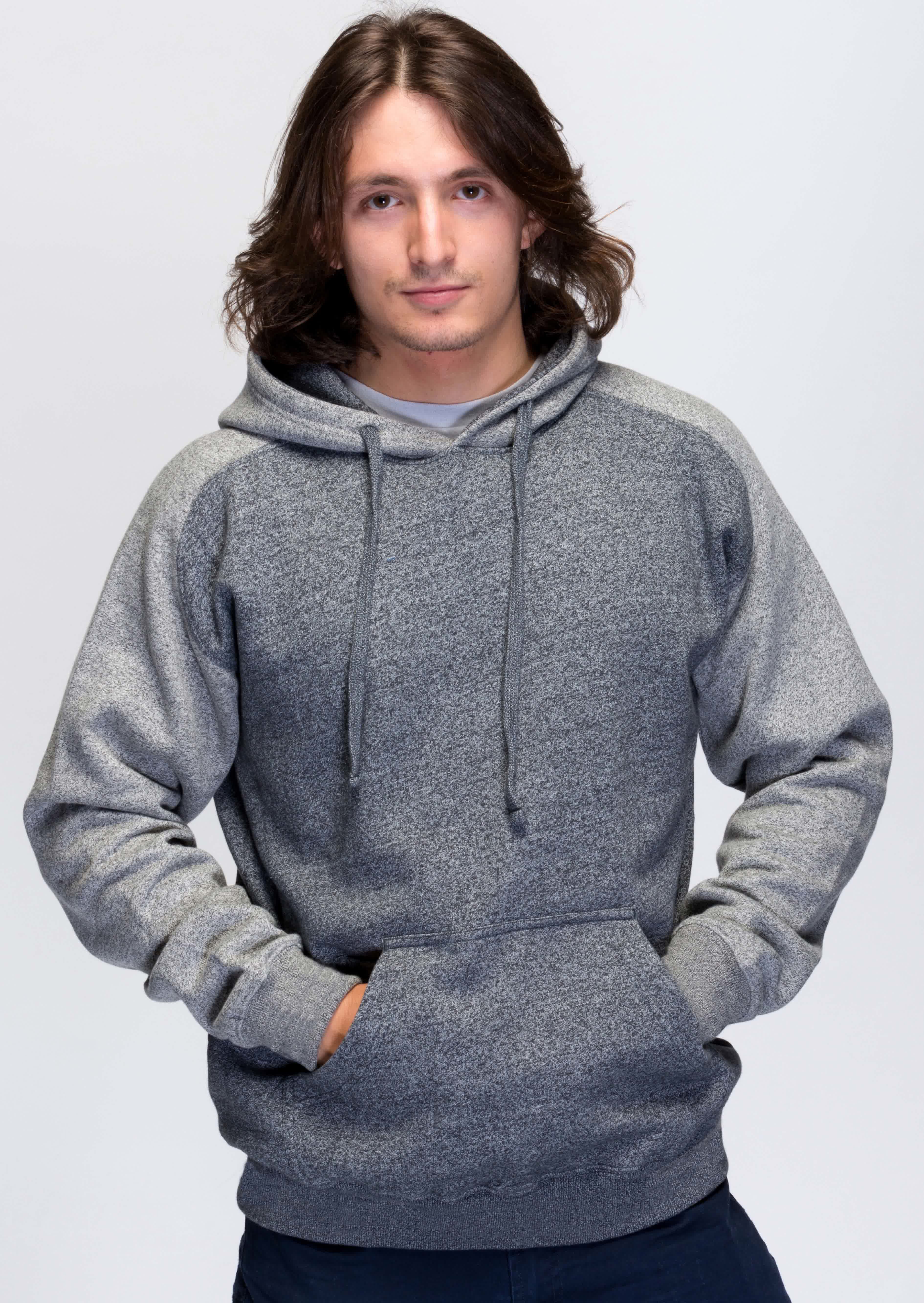 Milltex 869  Adult Unisex Heavy Weight Marled Varsity Hoodie