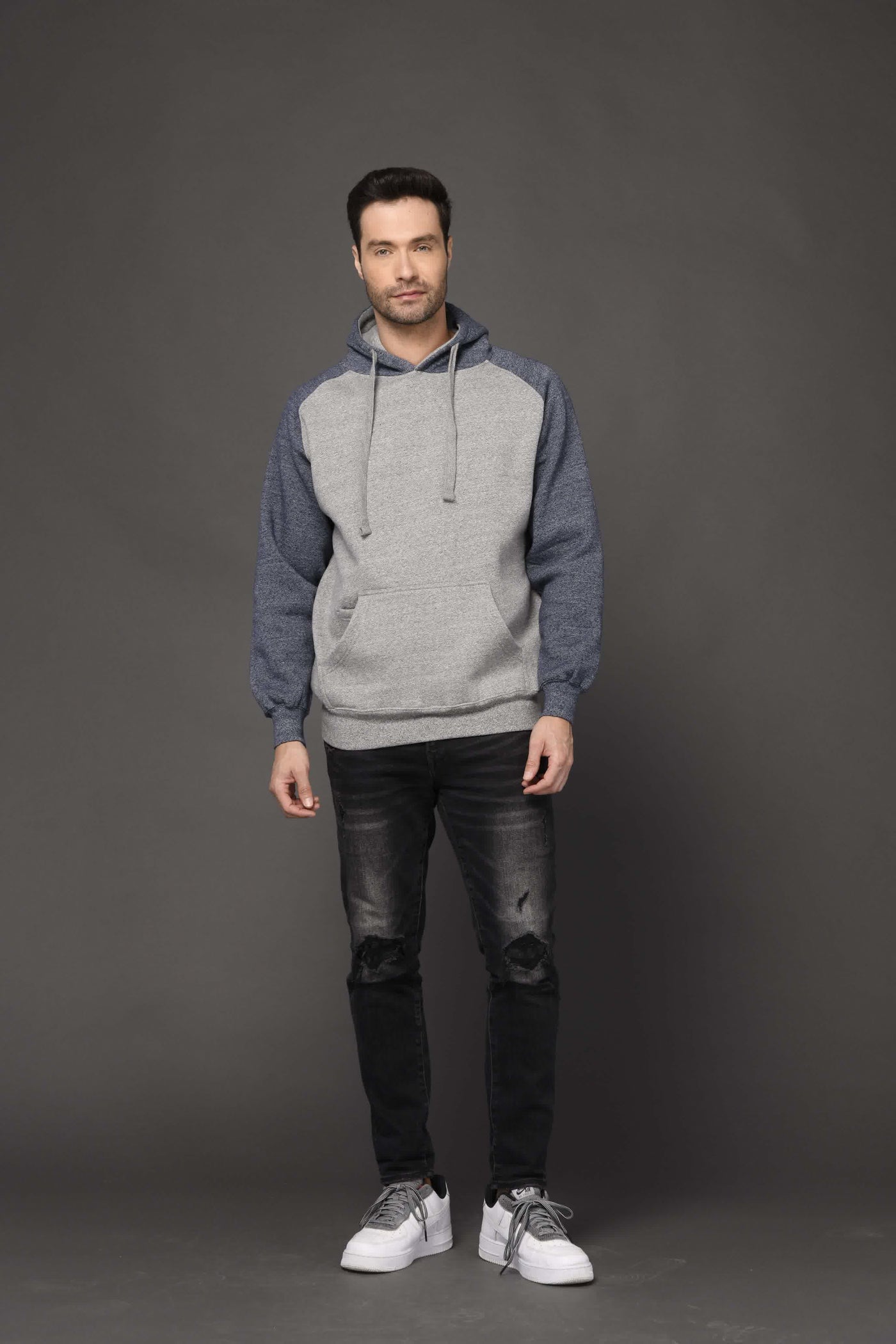 Milltex 869  Adult Unisex Heavy Weight Marled Varsity Hoodie