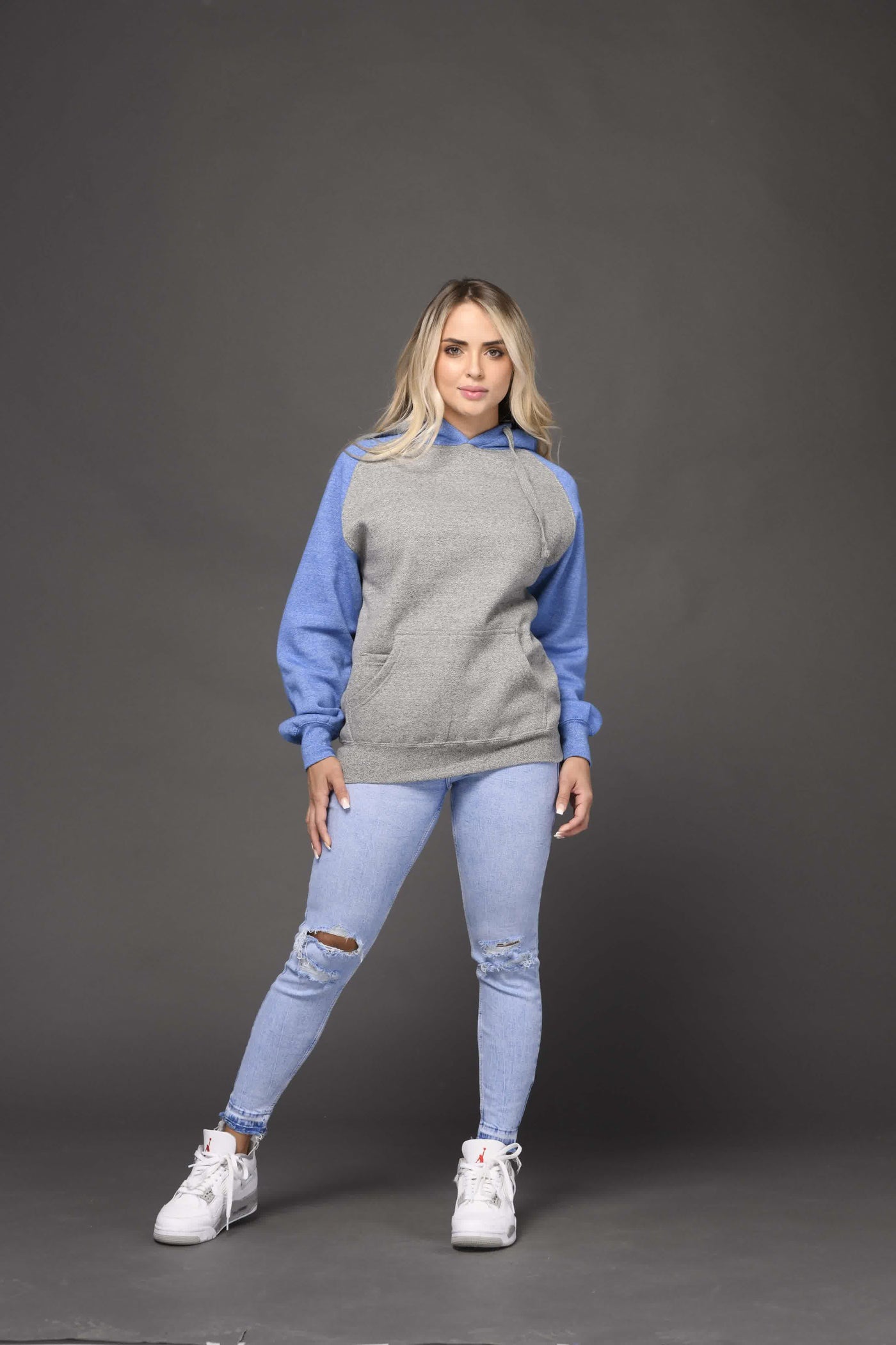 Milltex 869  Adult Unisex Heavy Weight Marled Varsity Hoodie