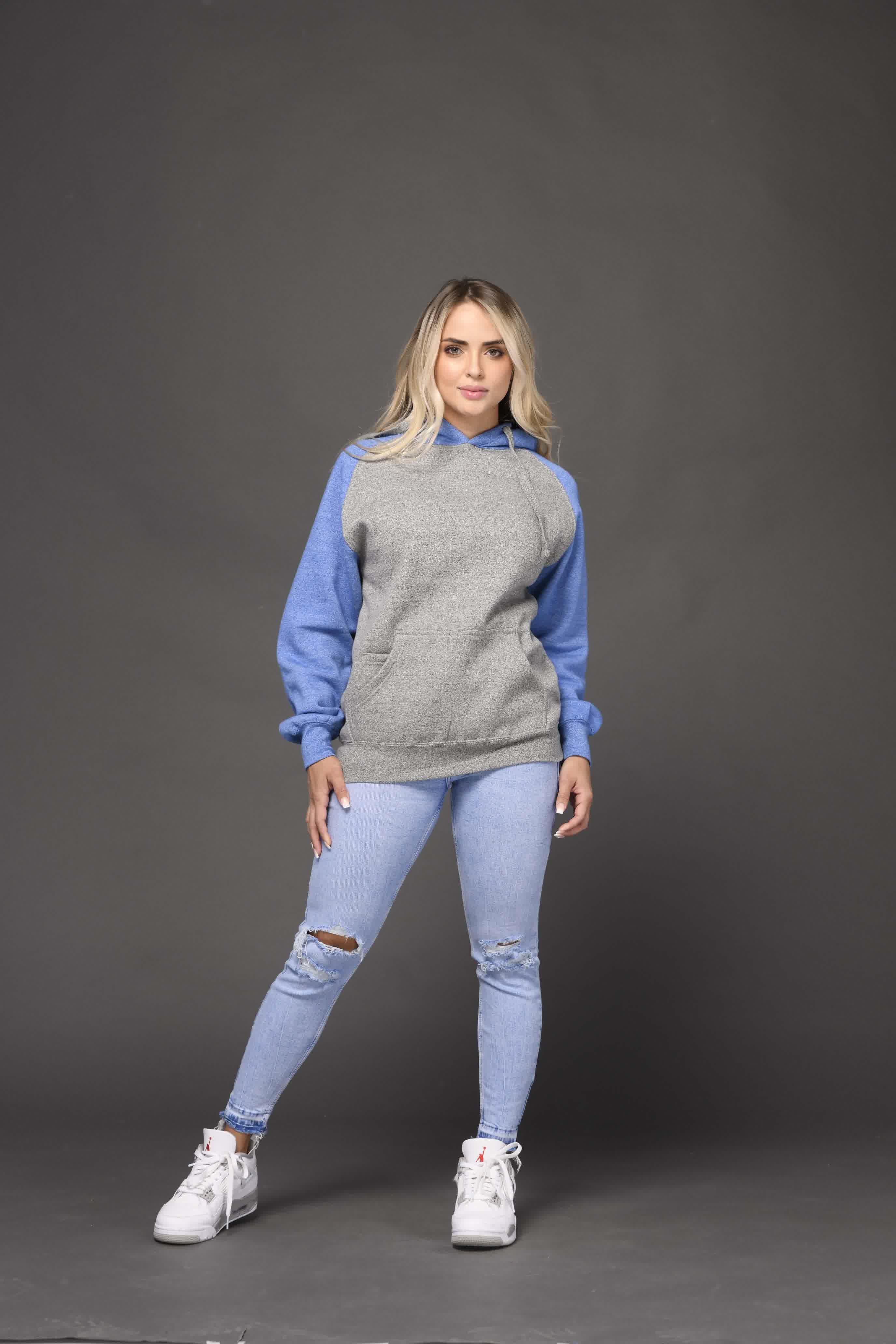 Milltex 869  Adult Unisex Heavy Weight Marled Varsity Hoodie