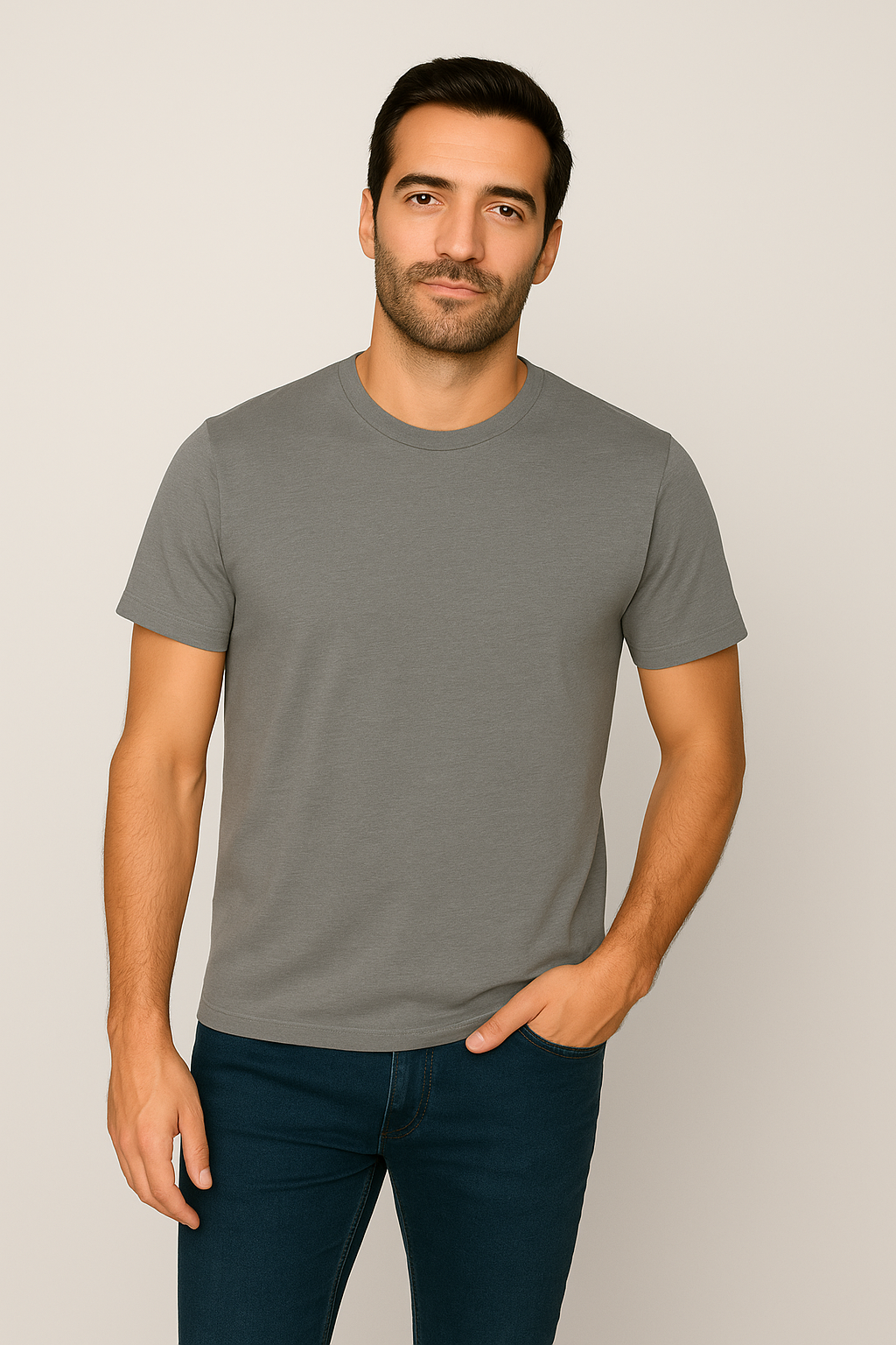 Milltex 900 Unisex Short Sleeve Tubular Fit Tee - Steel Grey