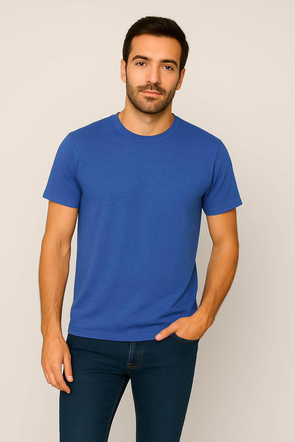 Milltex 900 Unisex Short Sleeve Tubular Fit Tee in Royal Heather