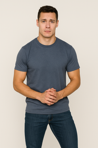 Milltex 900 Unisex Short Sleeve Tubular Fit Tee Navy Heather
