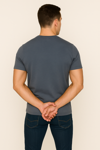 Milltex 900 Unisex Short Sleeve Tubular Fit Tee Navy Heather