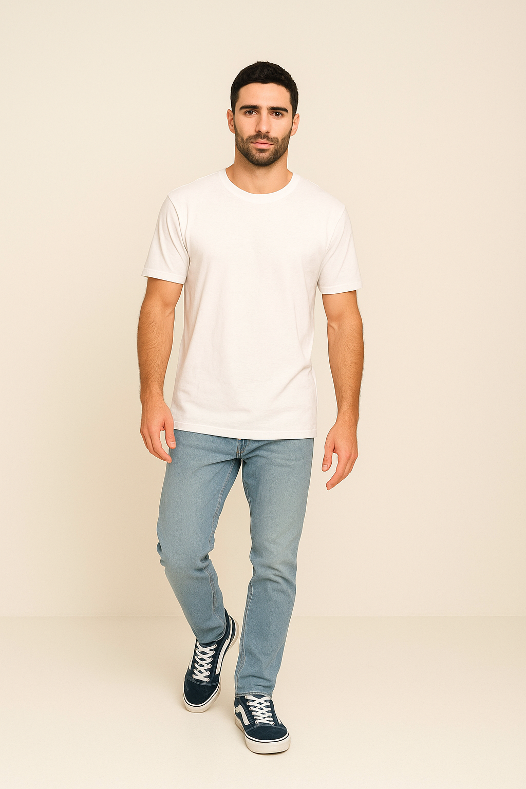 Milltex 900 Unisex Short Sleeve Tubular Fit Tee - White