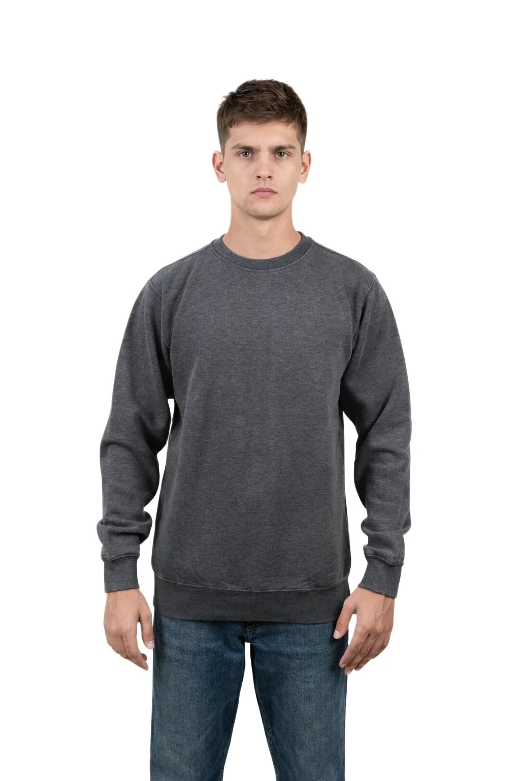 Milltex 603 Unisex Vintage Fleece Textured Crewneck Sweatshirt