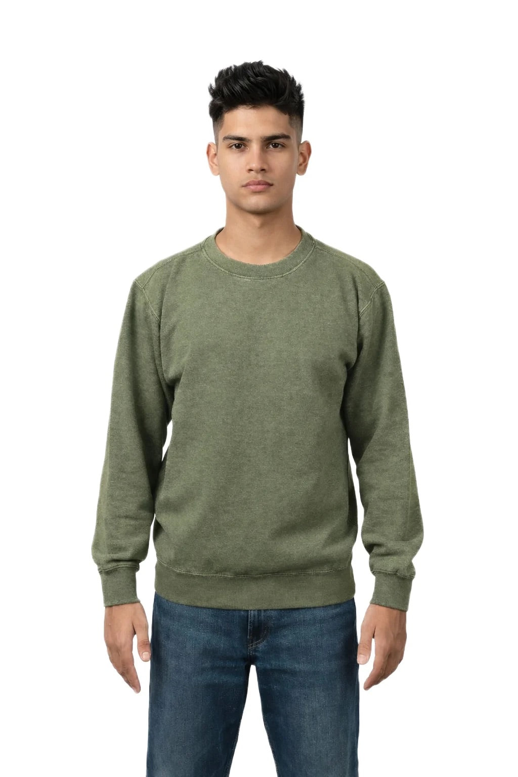 Milltex 603 Unisex Vintage Fleece Textured Crewneck Sweatshirt