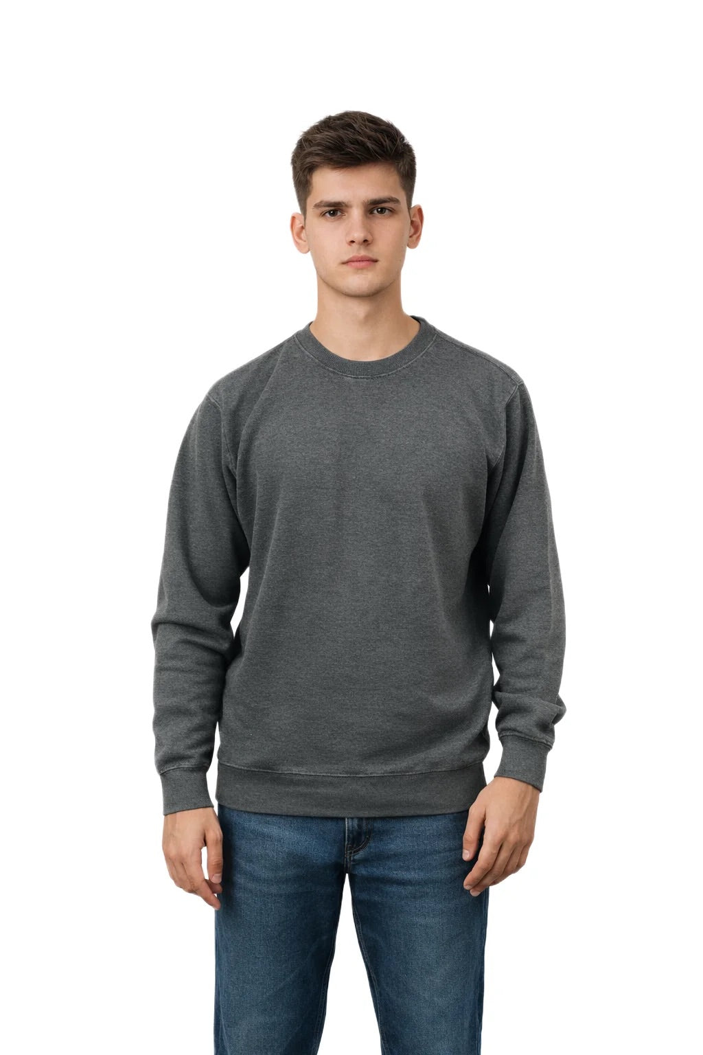 Milltex 603 Unisex Vintage Fleece Textured Crewneck Sweatshirt