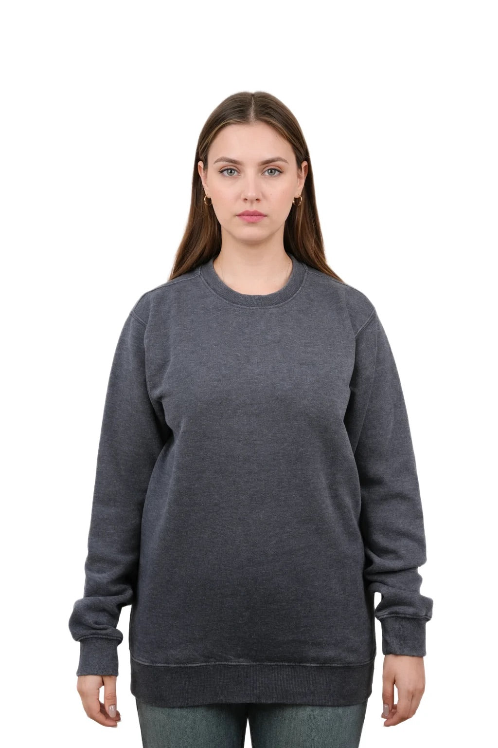 Milltex 603 Unisex Vintage Fleece Textured Crewneck Sweatshirt